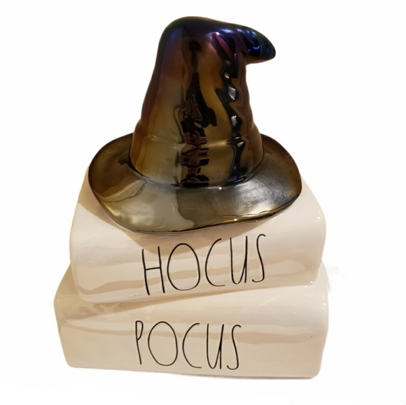 Rae Dunn Other - Hocus Pocus Book Stack Witch Hat Rae Dunn Decor Ceramic NEW Halloween